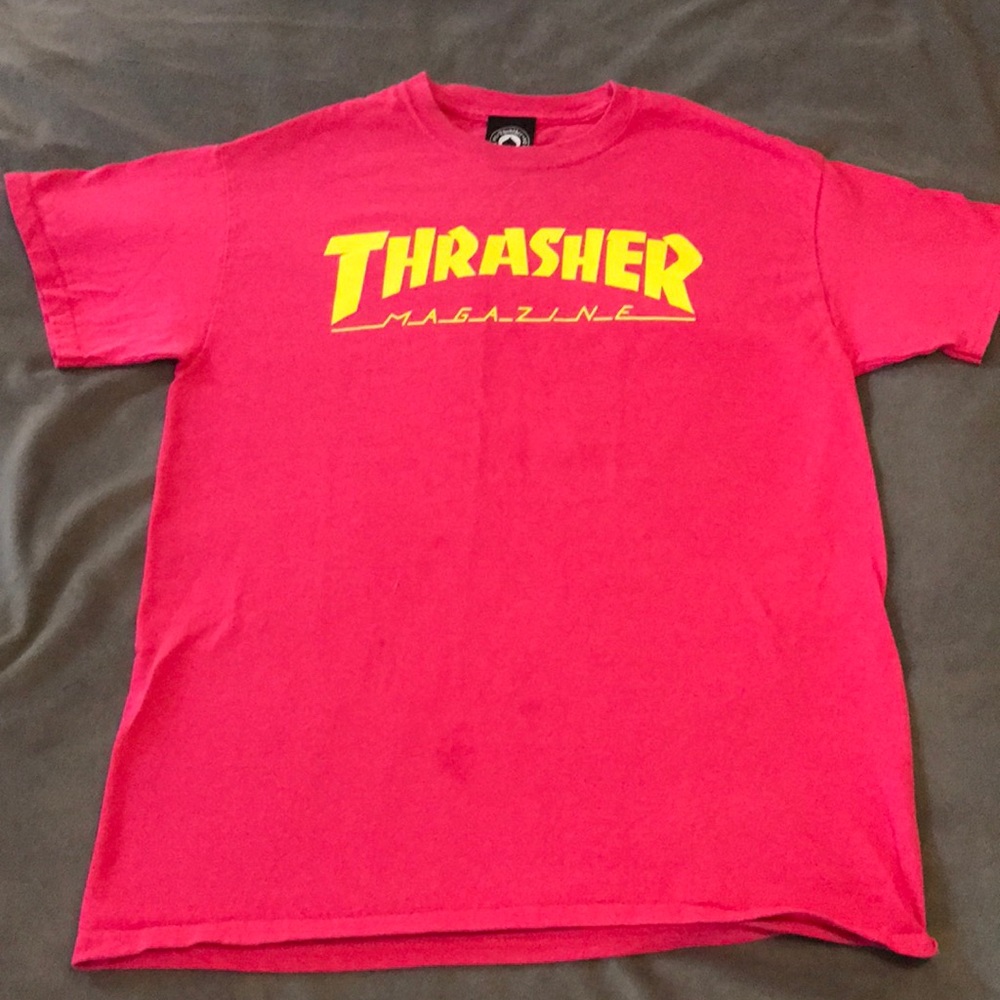 Thrasher magazine hot pink tshirt